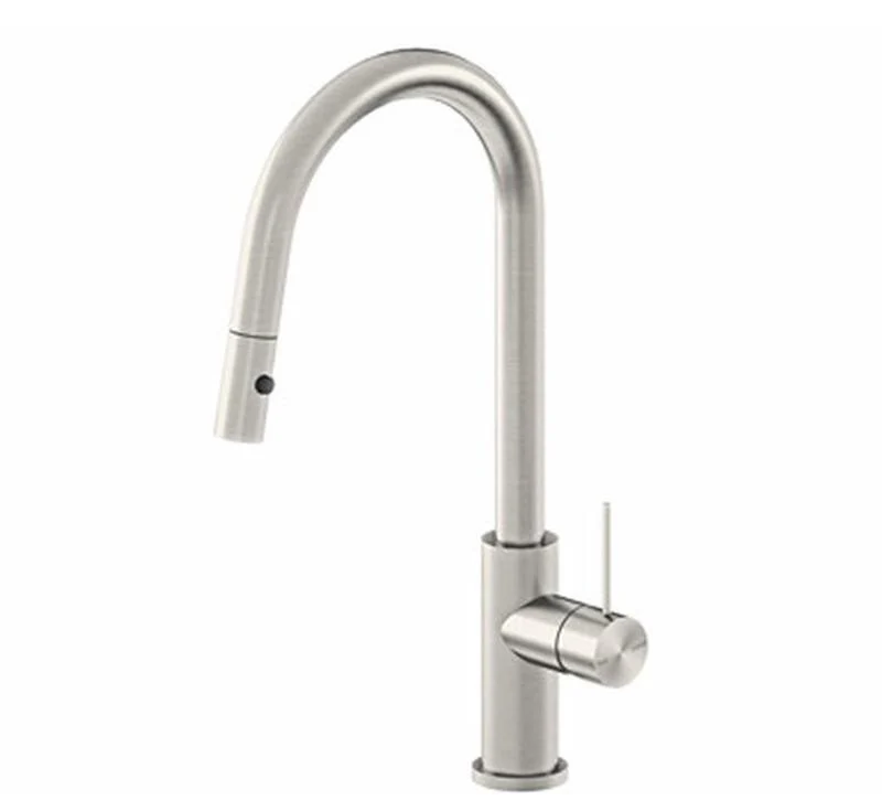 Nero Mecca Gooseneck Pull Out Sink Mixer With Vegie Spray Brushed Nickel - Image 5