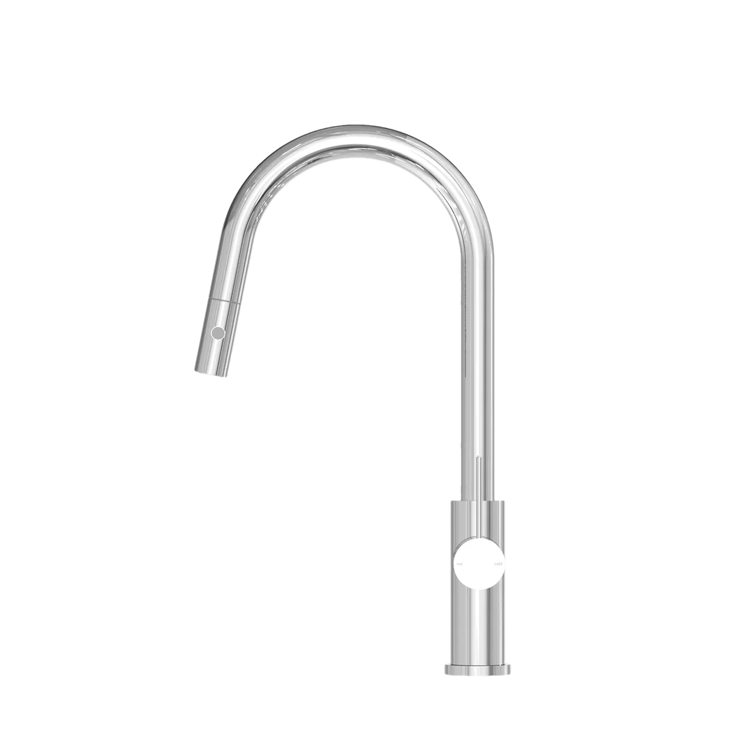 Nero Mecca Gooseneck Pull Out Sink Mixer With Vegie Spray Chrome - Image 4