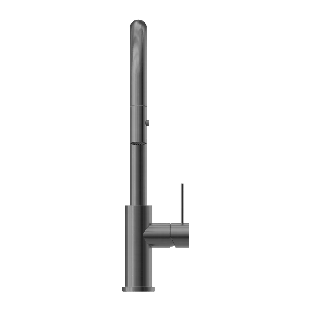 Nero Mecca Gooseneck Pull Out Sink Mixer With Vegie Spray Gun Metal - Image 4