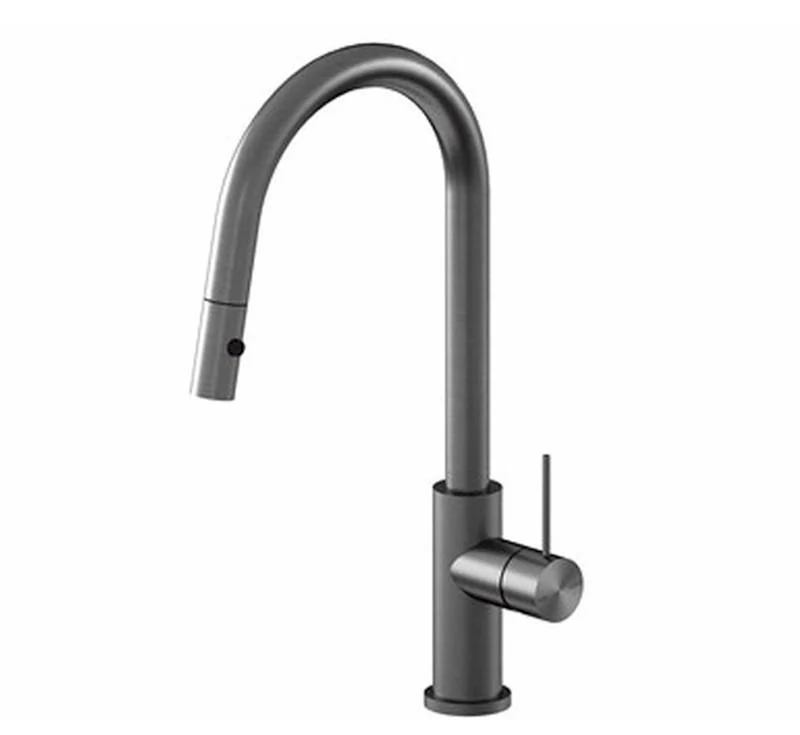Nero Mecca Gooseneck Pull Out Sink Mixer With Vegie Spray Gun Metal - Image 5