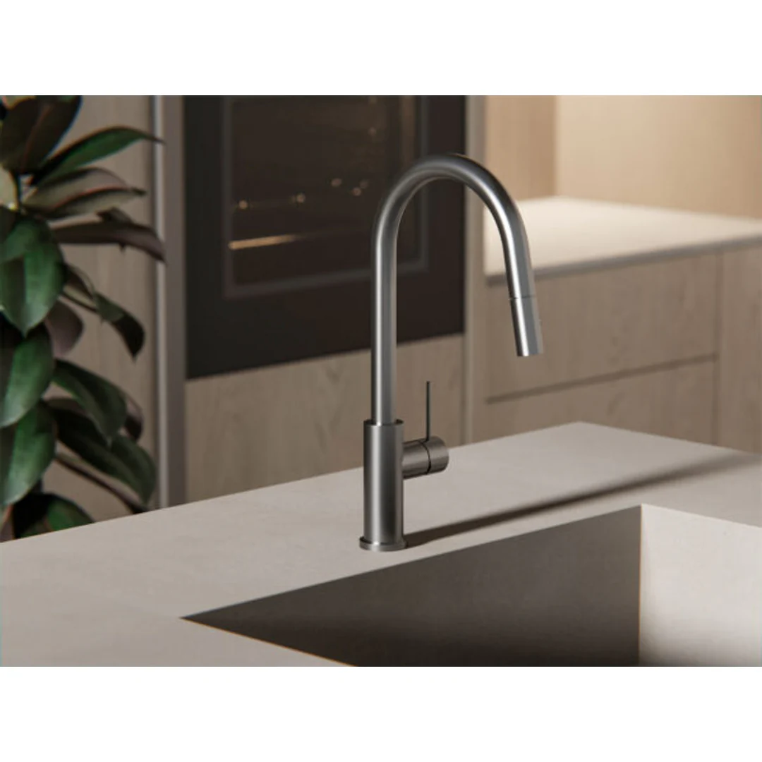Nero Mecca Gooseneck Pull Out Sink Mixer With Vegie Spray Gun Metal - Image 7
