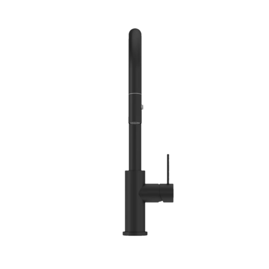 Nero Mecca Gooseneck Pull Out Sink Mixer With Vegie Spray Matt Black - Image 4