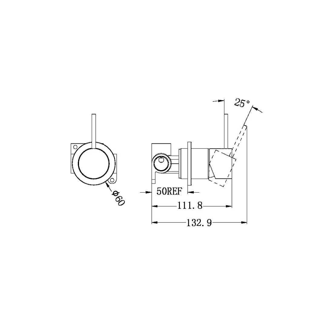 Nero Mecca Shower Mixer 60Mm Handle Up Plate Gun Metal Nr221911Jgm - Image 2