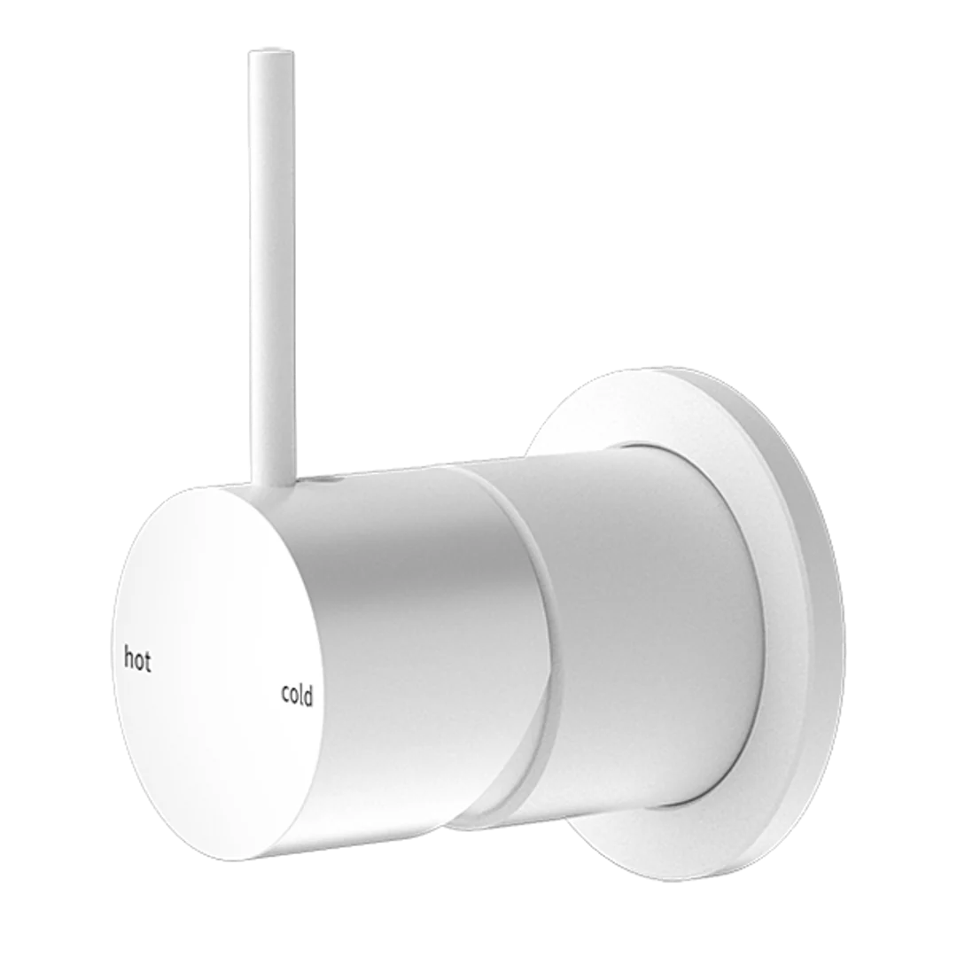 Nero Mecca Shower Mixer 60Mm Handle Up Plate Matte White Nr221911Jmw