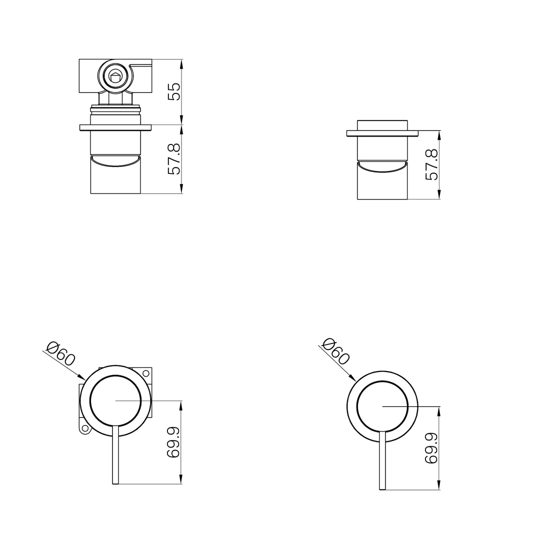 Nero Mecca Shower Mixer 60Mm Plate Trim Kits Only Brushed Bronze - Image 2