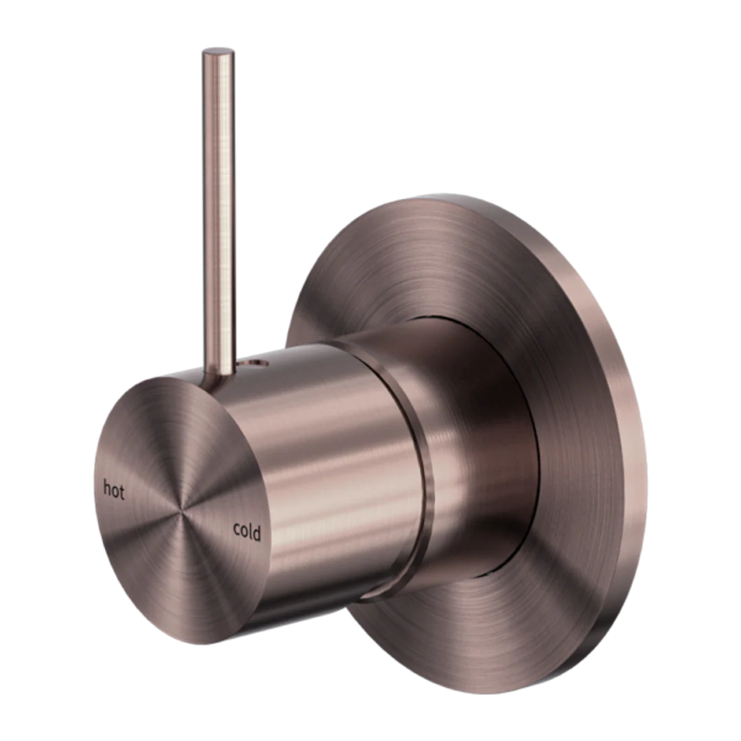 Nero Mecca Shower Mixer Handle Up 80Mm Plate Brushed Bronze Nr221911Bbz