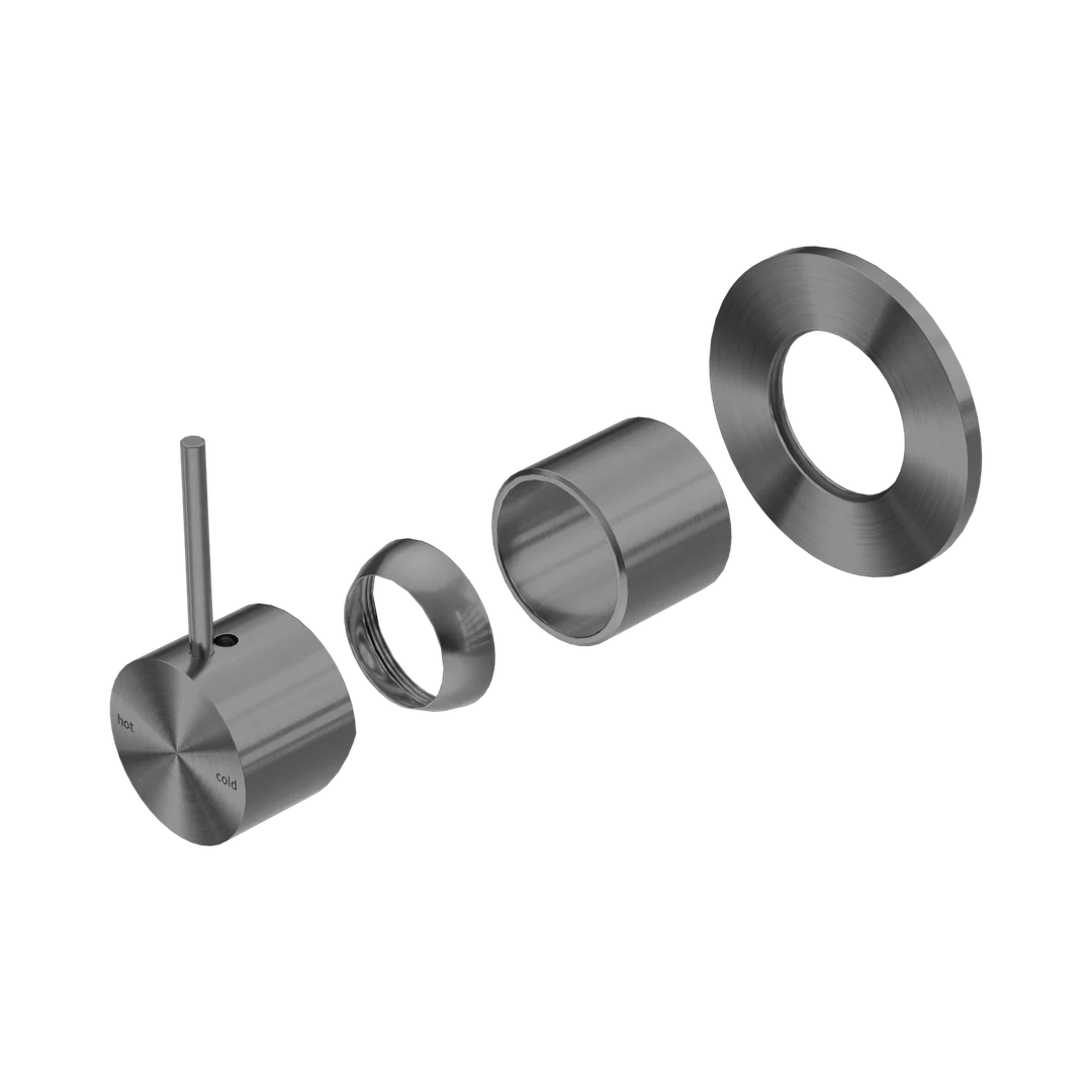 Nero Mecca Shower Mixer Handle Up 80Mm Plate Trim Kits Only Gun Metal