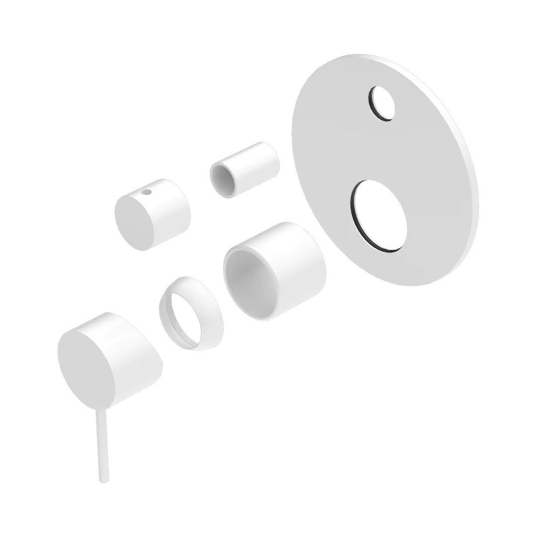 Nero Mecca Shower Mixer With Diverter Trim Kits Only Matte White