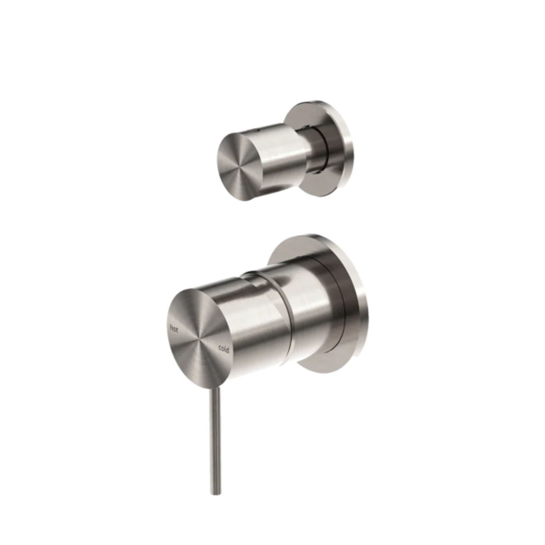 Nero Mecca Shower Mixer With Divertor Separate Back Plate Brushed Nickel Nr221911Sbn