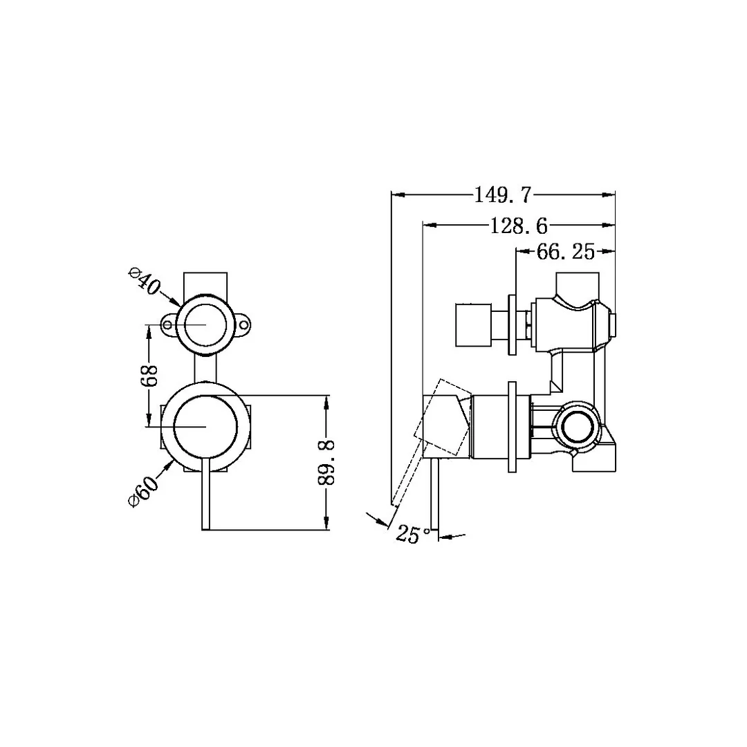 Nero Mecca Shower Mixer With Divertor Separate Back Plate Gun Metal Nr221911Sgm - Image 2