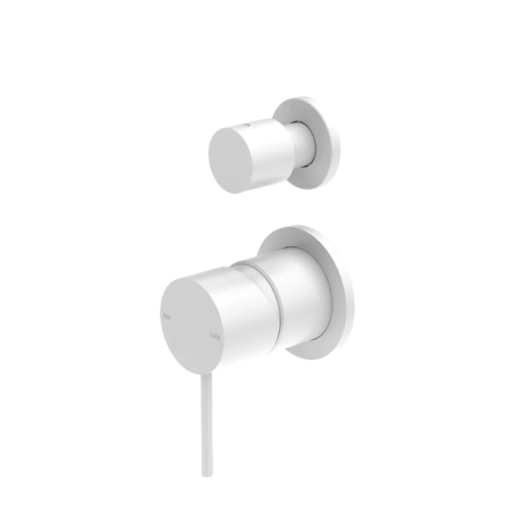 Nero Mecca Shower Mixer With Divertor Separate Back Plate Matte White Nr221911Smw