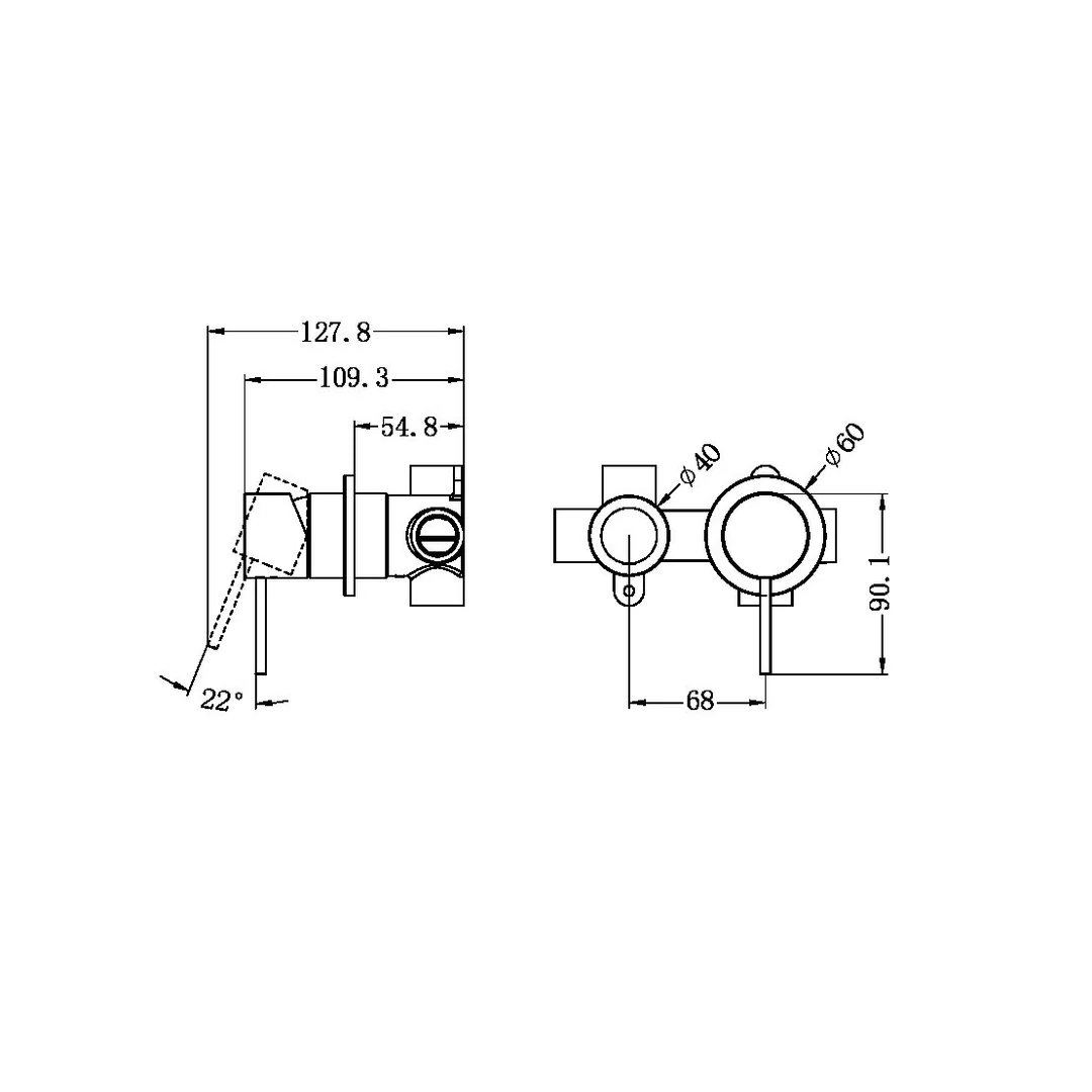Nero Mecca Shower Mixer With Horizontal 2 Way Divertor Matte White Nr221911Umw - Image 2
