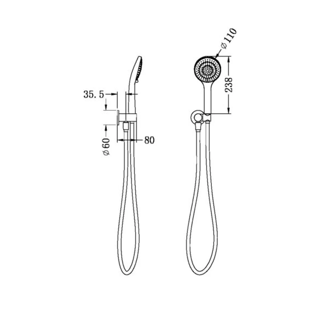 Nero Mecca Shower On Bracket With Air Shower Chrome Nr221905Ch - Image 2