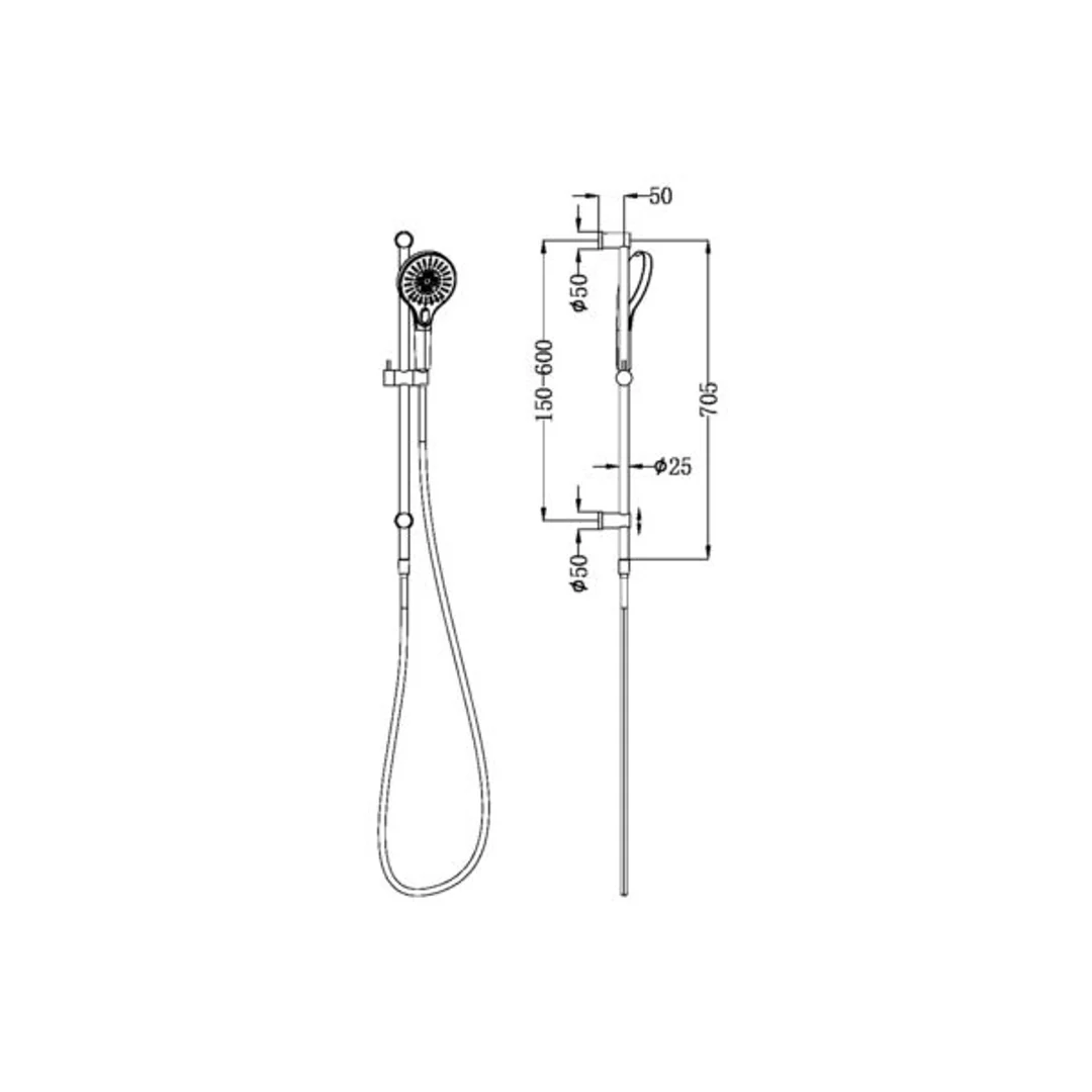 Nero Mecca Shower Rail Gun Metal Nr221905Dgm - Image 2