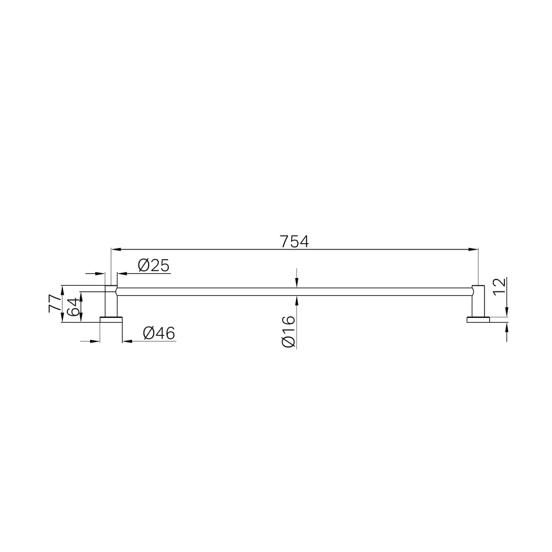 Nero Mecca Single Towel Rail 800Mm Brushed Bronze - Image 2