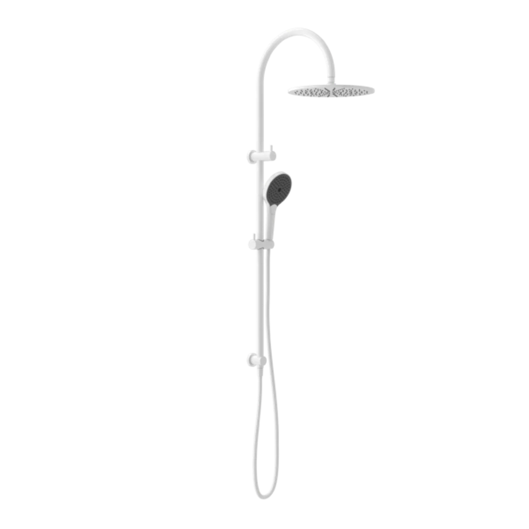 Nero Mecca Twin Shower With Air Shower Ii Matte White Nr221905Hmw