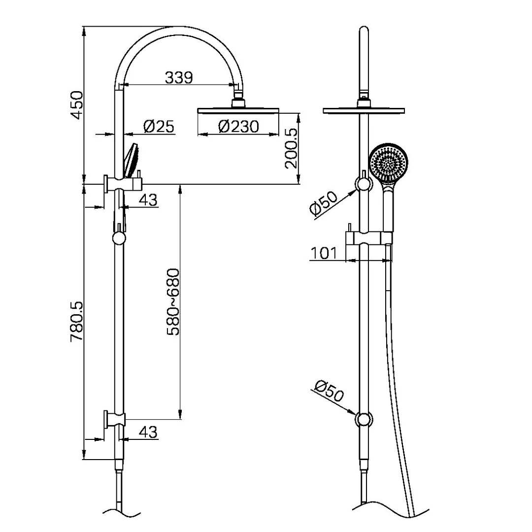 Nero Mecca Twin Shower With Air Shower Matte Black - Image 3