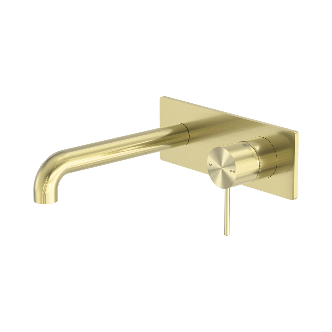 Nero Mecca Wall Basin/Bath Mixer 120Mm Brushed Gold