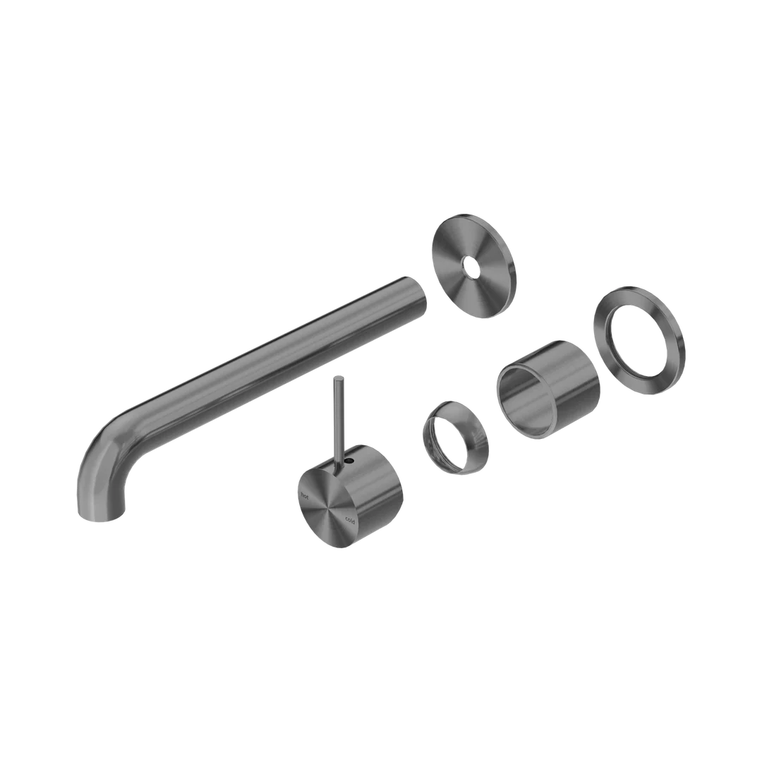 Nero Mecca Wall Basin/Bath Mixer Back Plate Handle Up 230Mm Trim Kits Only Gun Metal