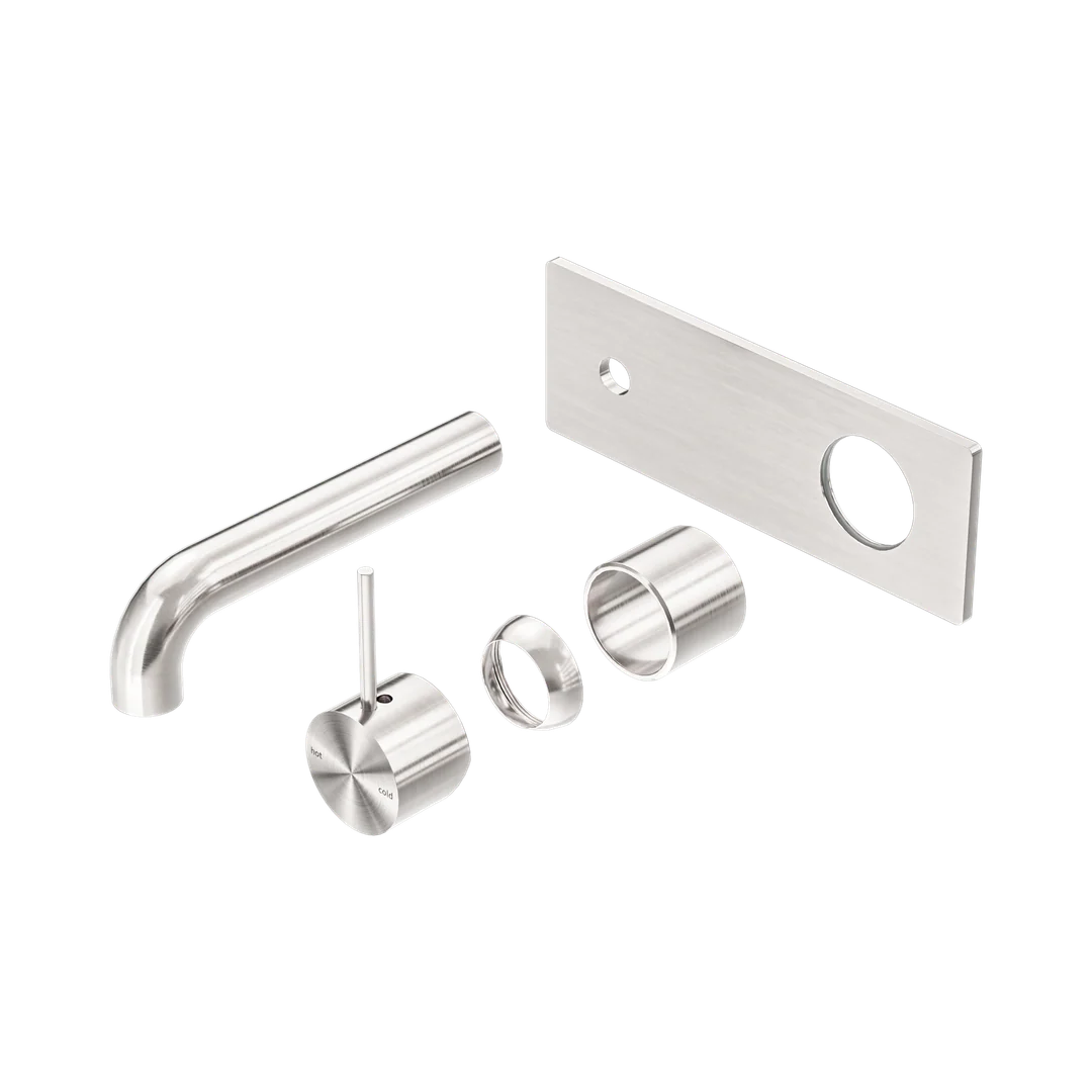Nero Mecca Wall Basin/Bath Mixer Handle Up 120Mm Trim Kits Only Brushed Nickel