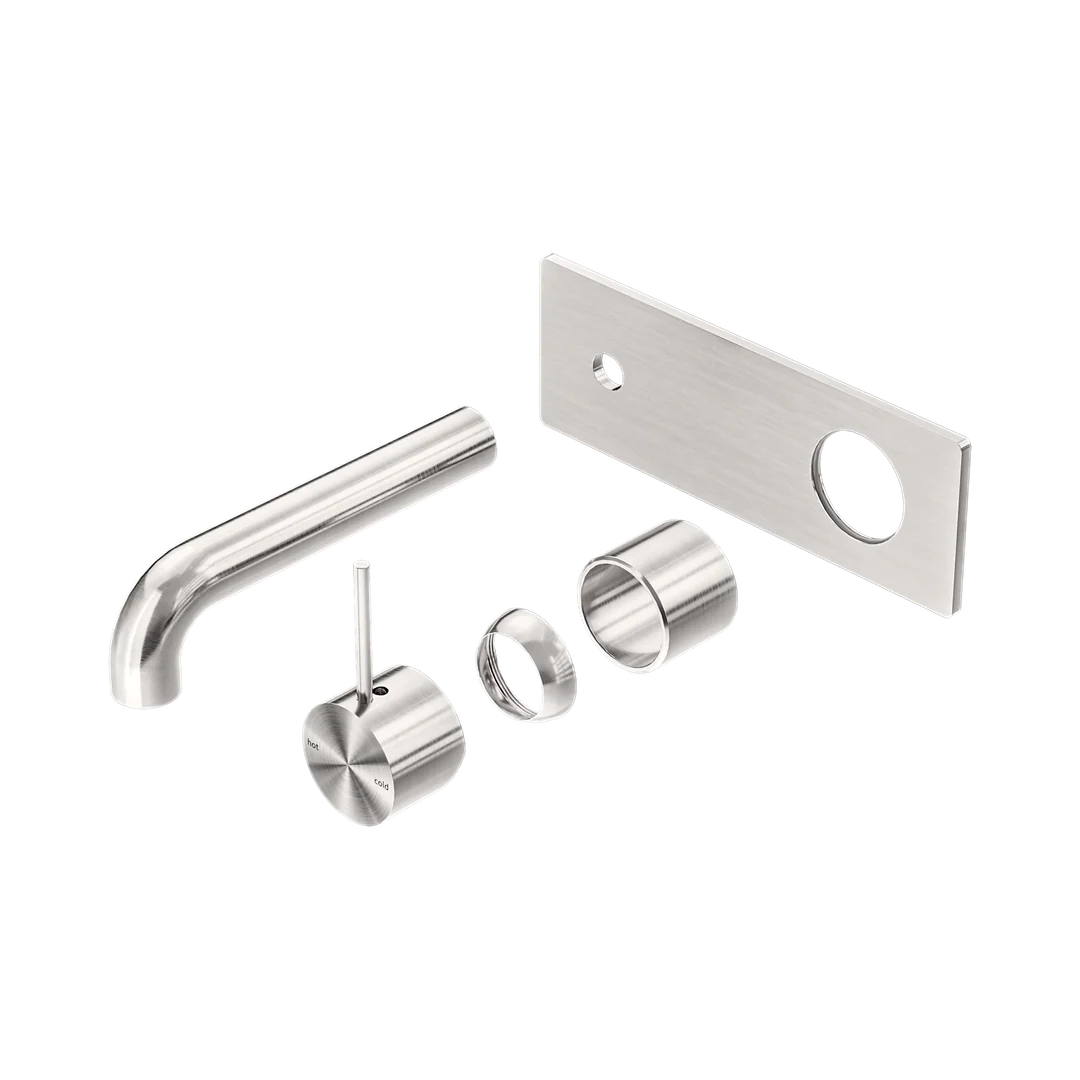 Nero Mecca Wall Basin/Bath Mixer Handle Up 160Mm Trim Kits Only Brushed Nickel