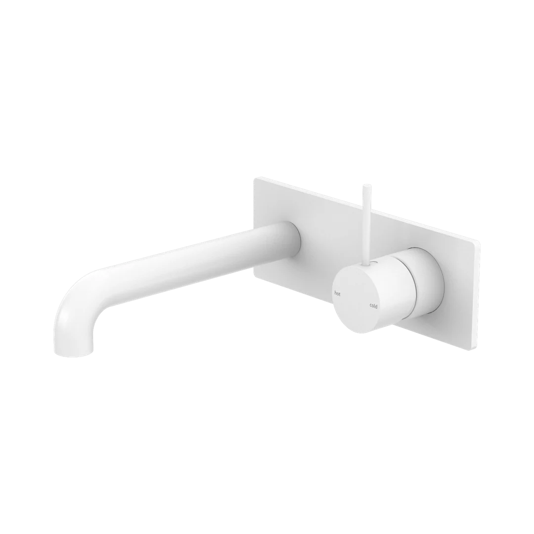 Nero Mecca Wall Basin/Bath Mixer Handle Up 230Mm Matte White