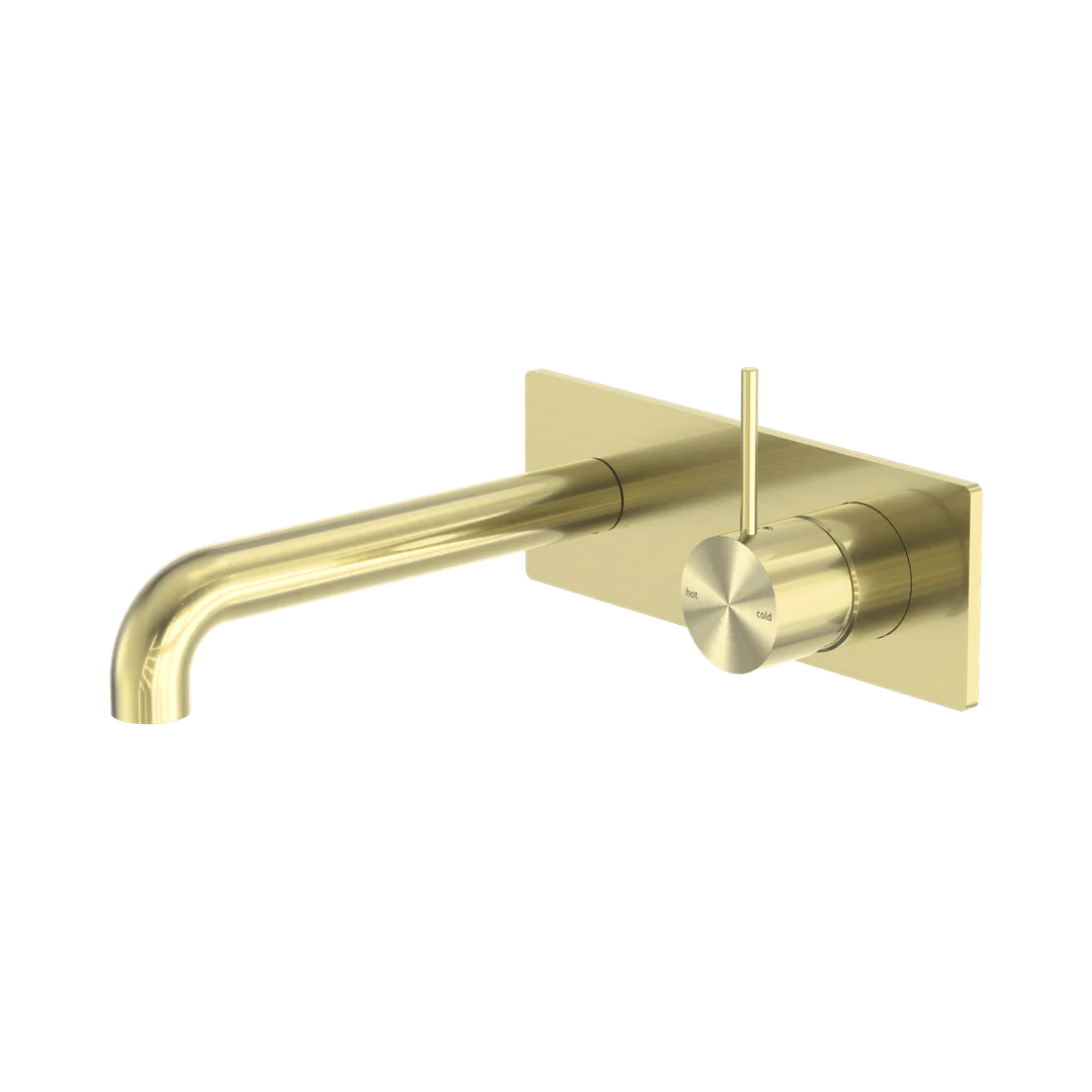 Nero Mecca Wall Basin/Bath Mixer Handle Up 260Mm Brushed Gold