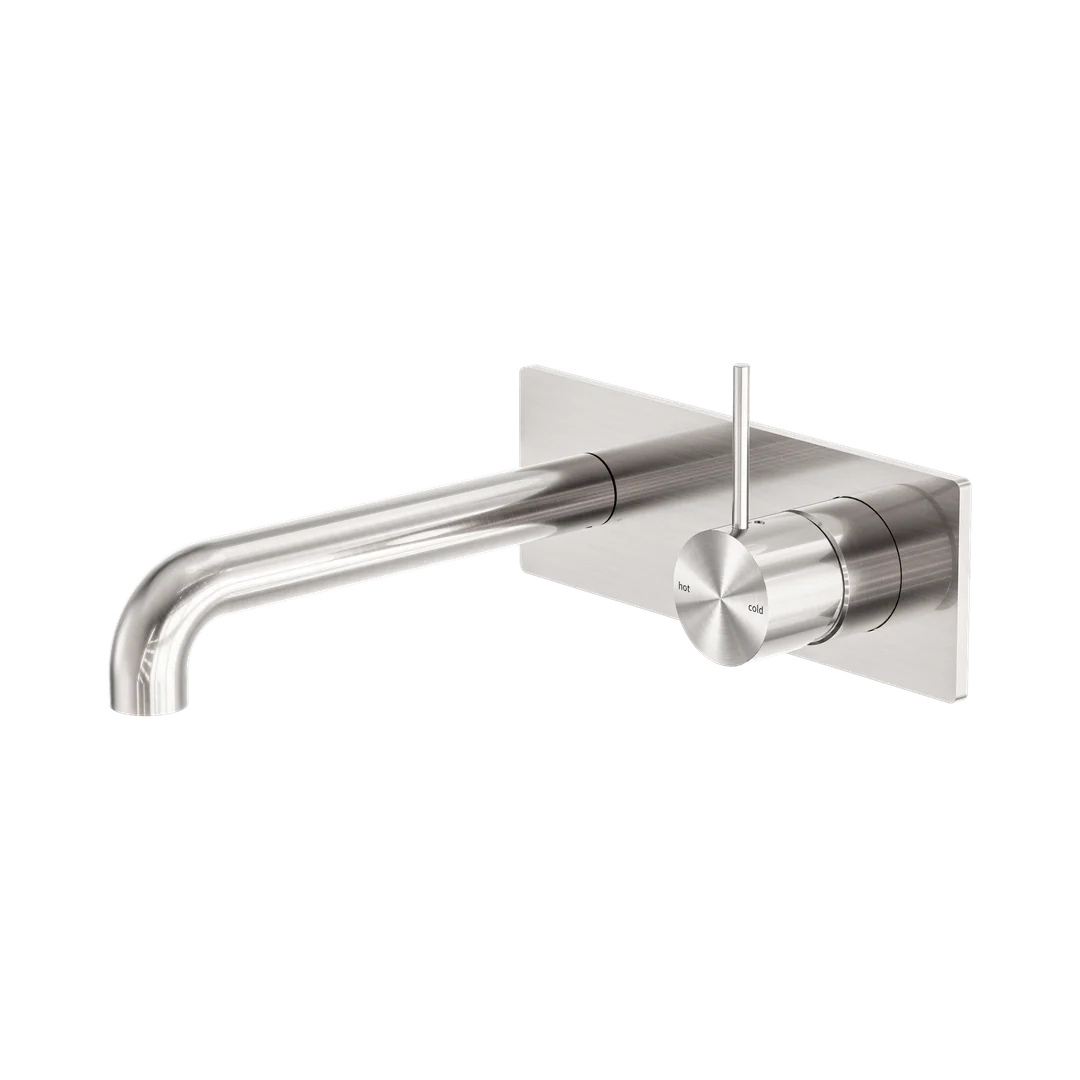 Nero Mecca Wall Basin/Bath Mixer Handle Up 260Mm Brushed Nickel