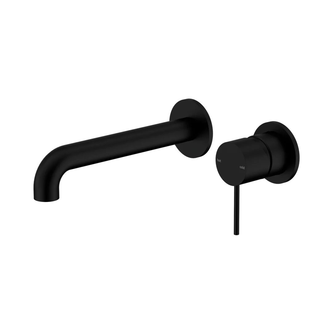 Nero Mecca Wall Basin/Bath Mixer Separate Back Plate 120Mm Matte Black