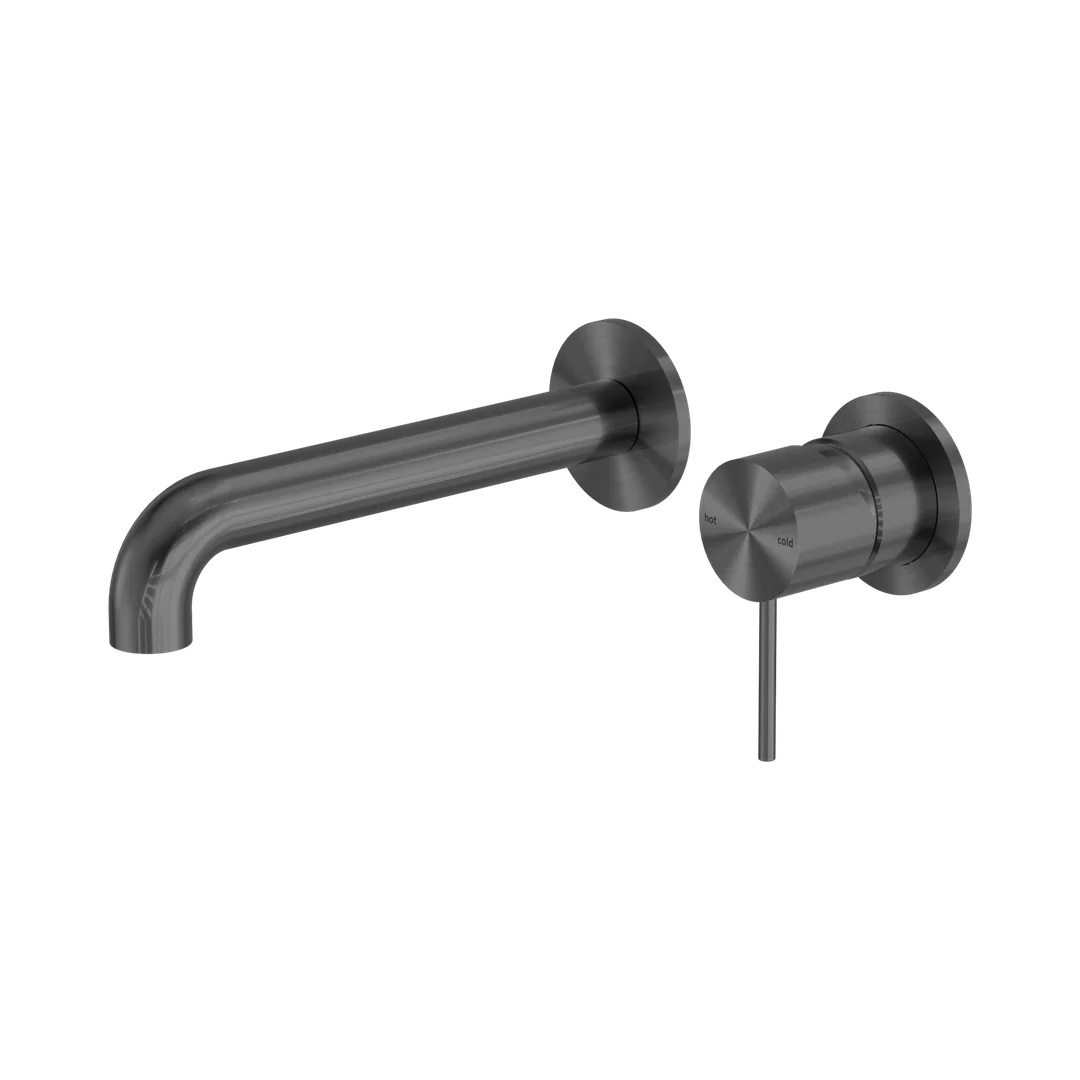 Nero Mecca Wall Basin/Bath Mixer Separate Back Plate 260Mm Gun Metal