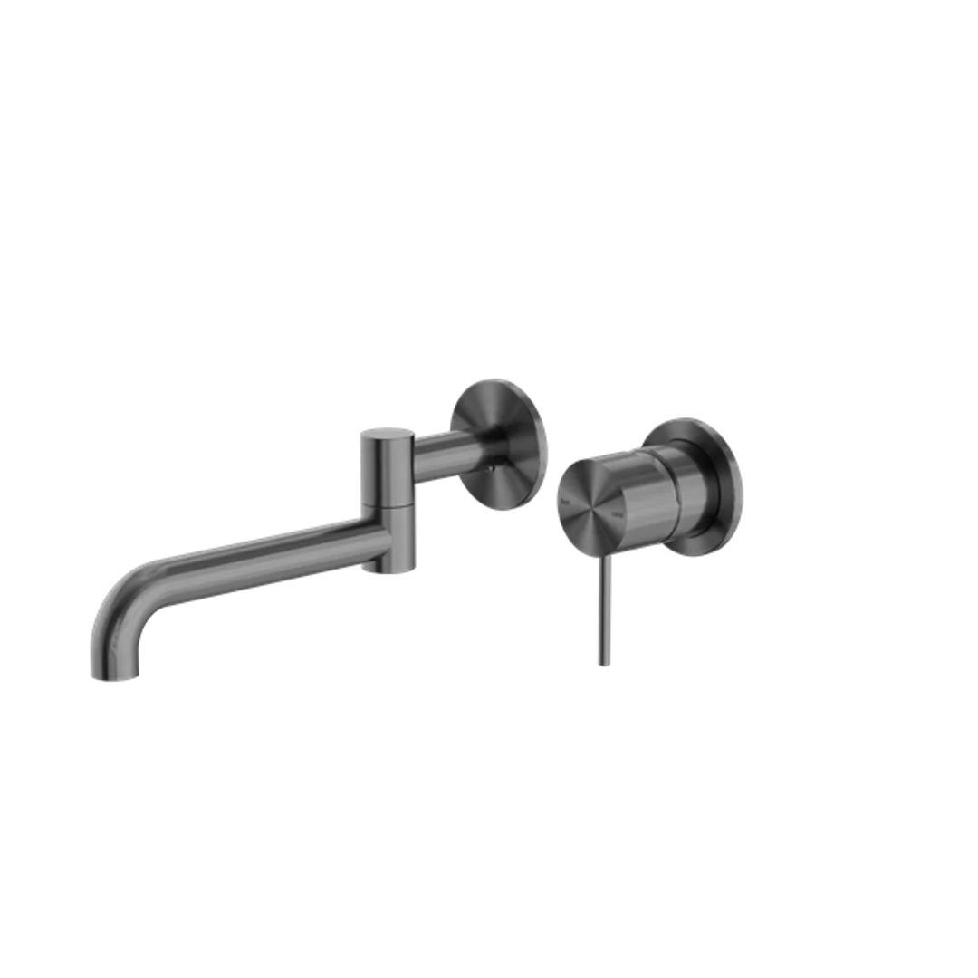 Nero Mecca Wall Basin/Bath Mixer Swivel Spout 225mm - Gunmetal