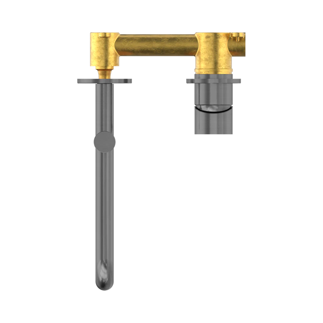 Nero Mecca Wall Basin/Bath Mixer Swivel Spout 225mm - Gunmetal - Image 3