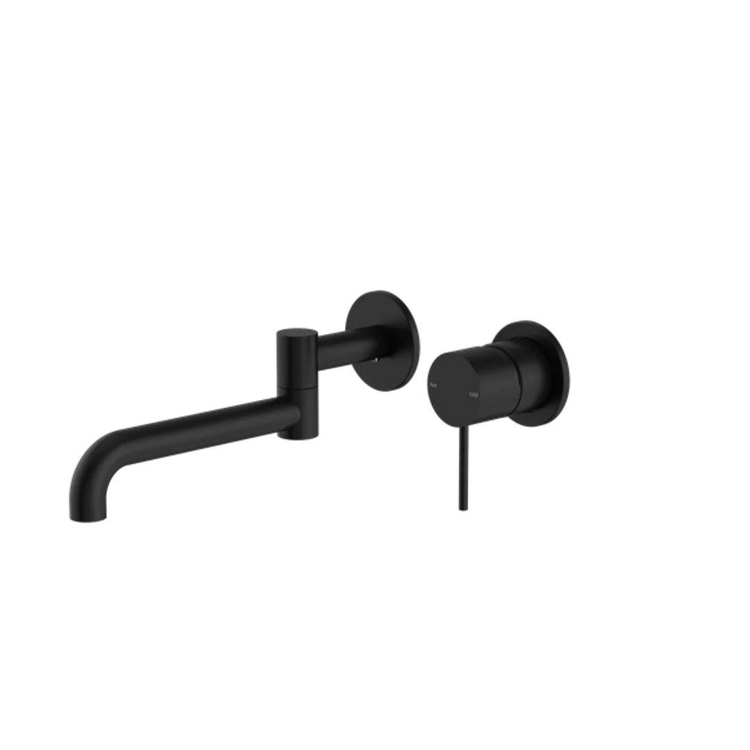 Nero Mecca Wall Basin/Bath Mixer Swivel Spout 225mm - Matt Black - Image 2