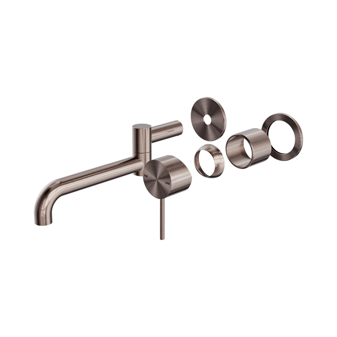 Nero Mecca Wall Basin/Bath Mixer Swivel Spout 225Mm Trim Kits Only Brushed Bronze