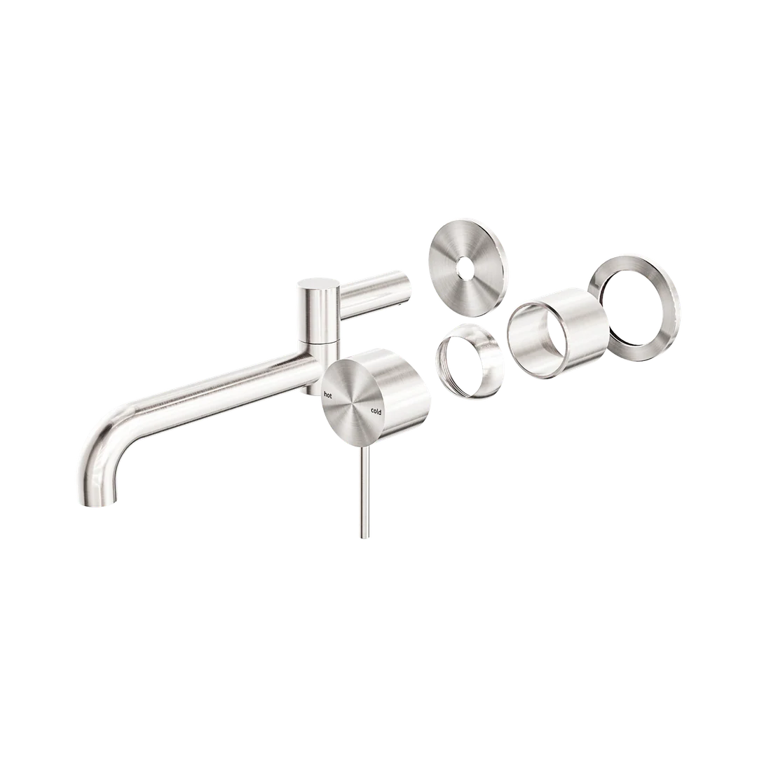 Nero Mecca Wall Basin/Bath Mixer Swivel Spout 225Mm Trim Kits Only Brushed Nickel