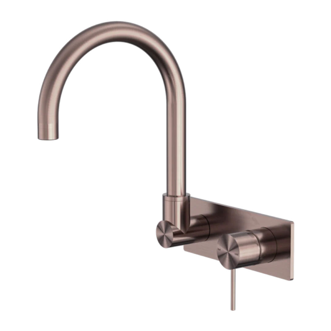 Nero Mecca Wall Basin/Bath Mixer Swivel Spout - Brushed Bronze