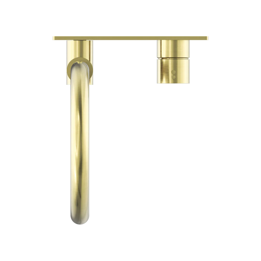 Nero Mecca Wall Basin/Bath Mixer Swivel Spout Handle Up - Brushed Gold - Image 5