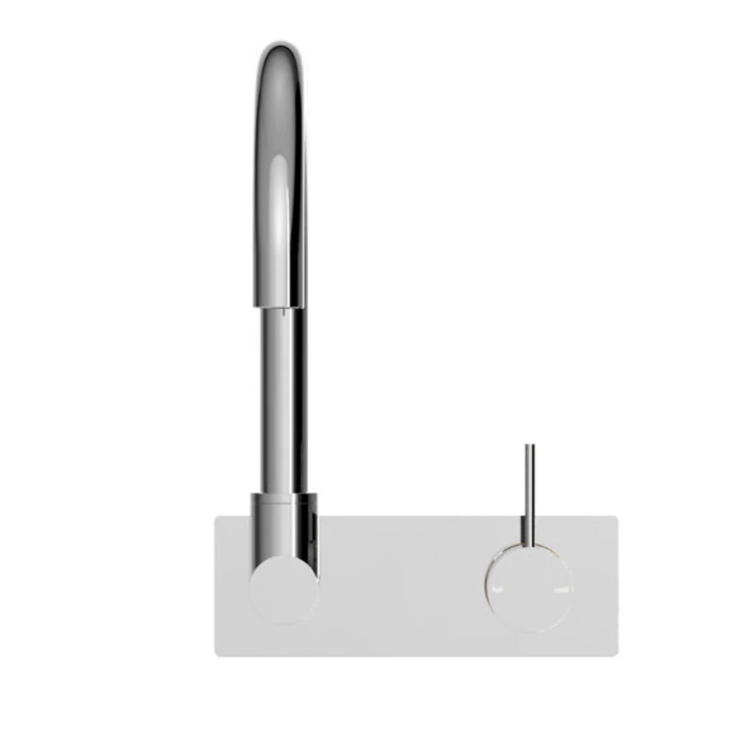 Nero Mecca Wall Basin/Bath Mixer Swivel Spout Handle Up - Chrome - Image 3