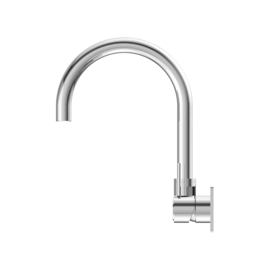 Nero Mecca Wall Basin/Bath Mixer Swivel Spout Handle Up - Chrome - Image 4