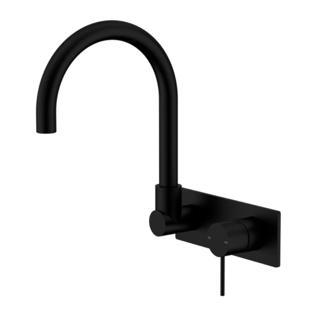 Nero Mecca Wall Basin/Bath Mixer Swivel Spout - Matt Black