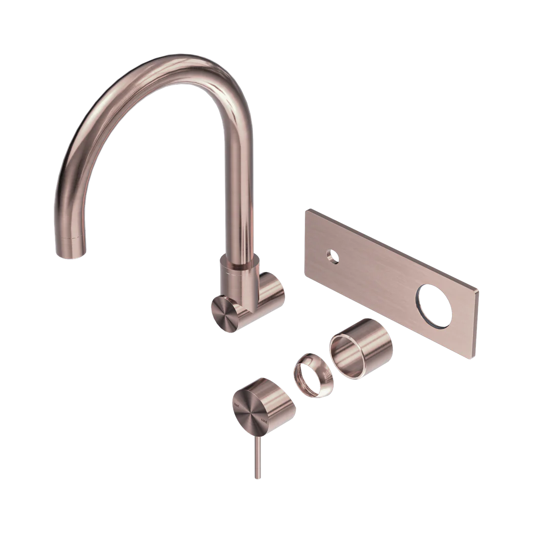 Nero Mecca Wall Basin/Bath Mixer Swivel Spout Trim Kits Only Brushed Bronze