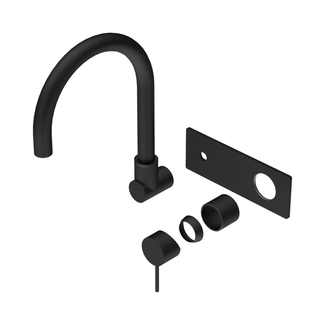 Nero Mecca Wall Basin/Bath Mixer Swivel Spout Trim Kits Only Matte Black