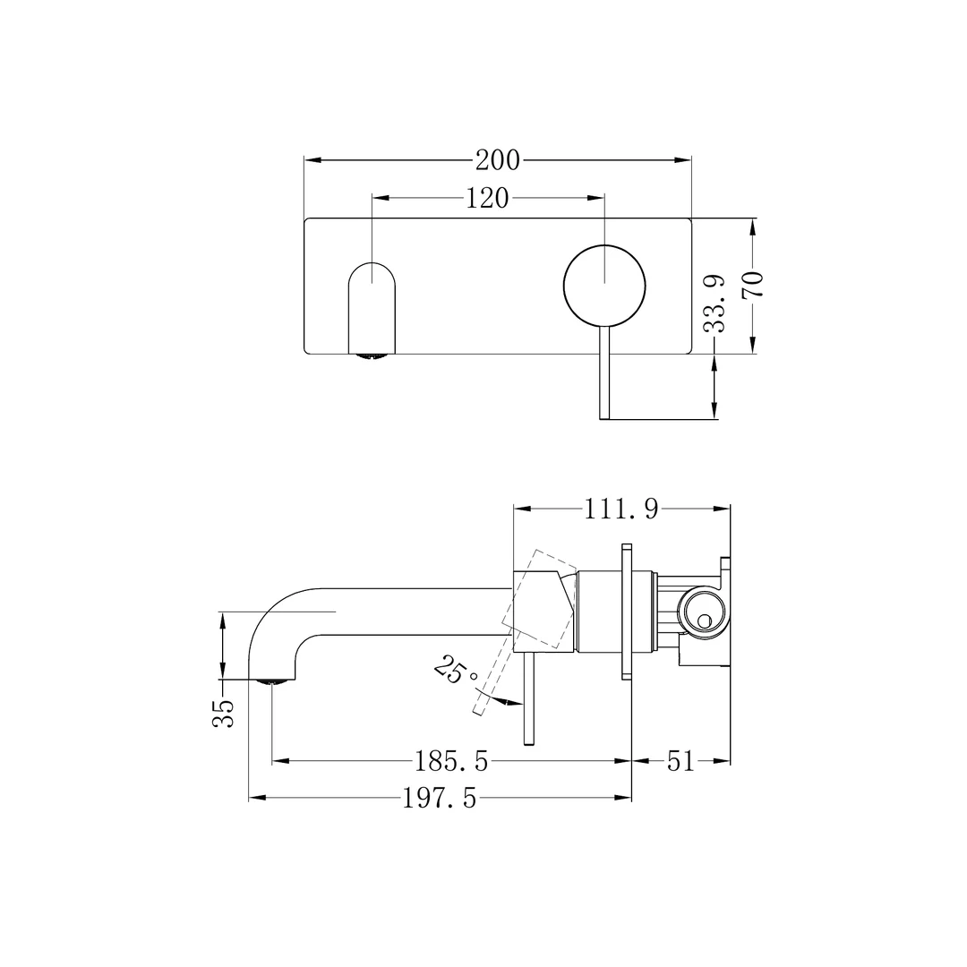 Nero Mecca Wall Basin Mixer 185Mm Spout Gun Metal - Image 3