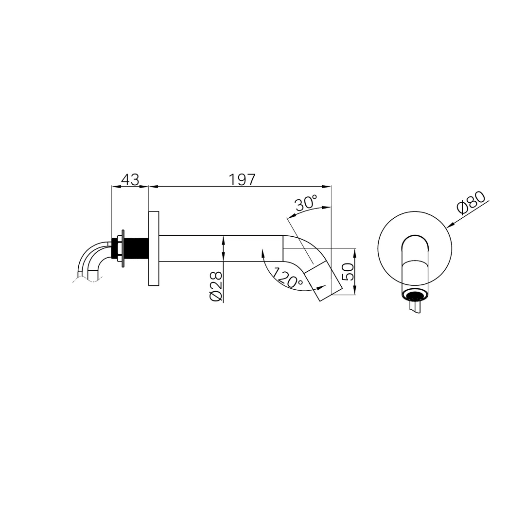 Nero Mecca Wall-Mounted Sensor Tap With 80Mm Wall Plate Matte Black - Image 2