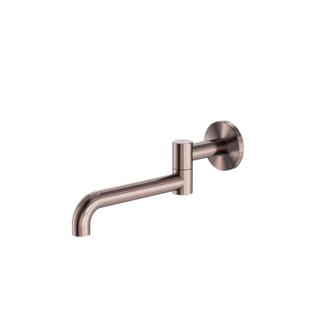 Nero Mecca Wall Mounted Swivel Basin/Bath Spout Only 225mm Brushed Bronze - Image 2