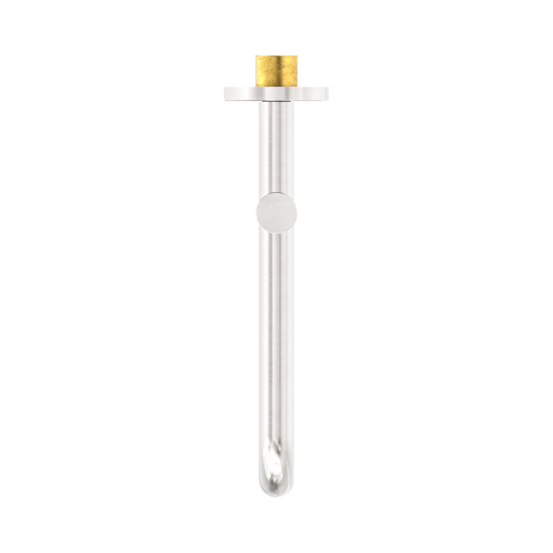 Nero Mecca Wall Mounted Swivel Basin/Bath Spout Only 225mm Brushed Nickel - Image 6