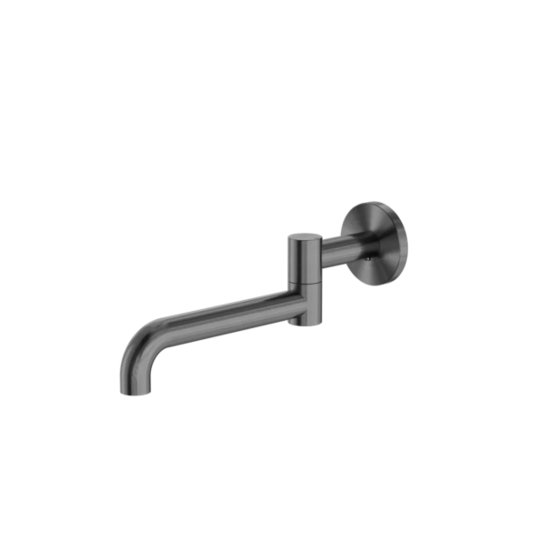 Nero Mecca Wall Mounted Swivel Basin/Bath Spout Only 225mm Gunmetal