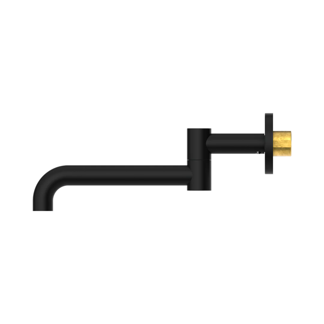Nero Mecca Wall Mounted Swivel Basin/Bath Spout Only 225mm Matt Black - Image 3