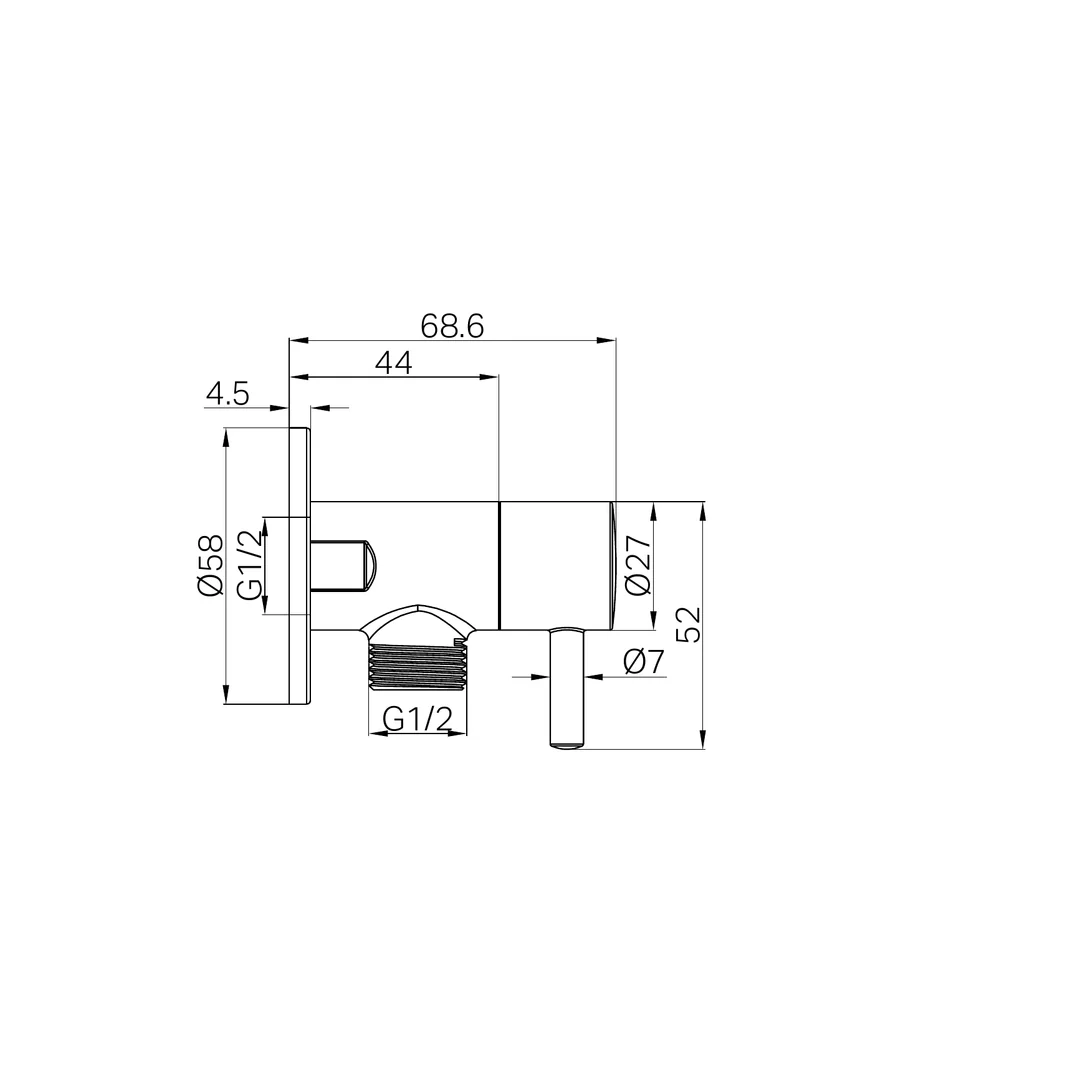 Nero Mini Cistern Stop Chrome - Image 2