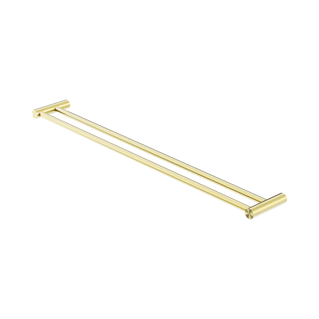 Nero New Mecca Double Towel Rail 800Mm Brushed Gold